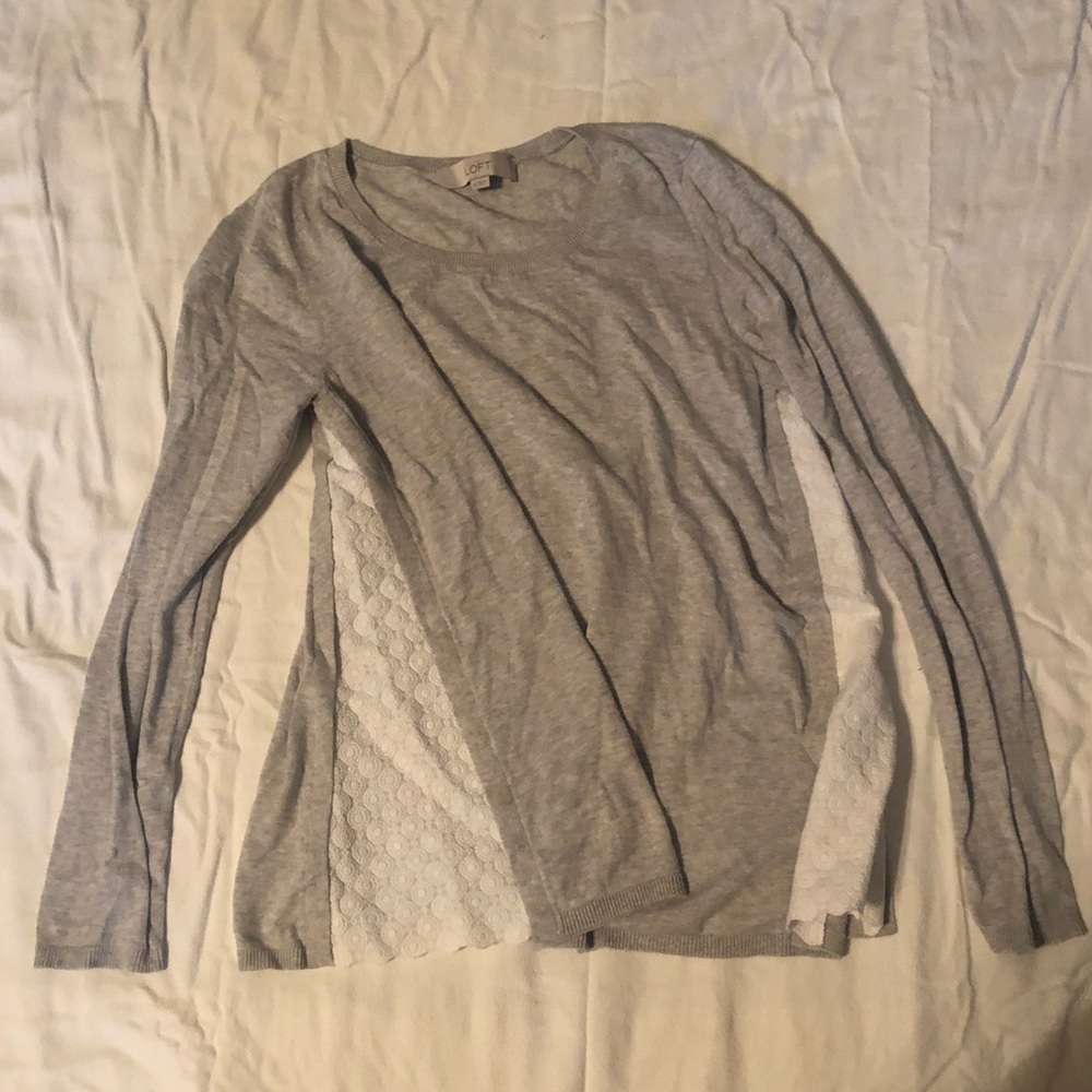 Loft sweater with lace insert